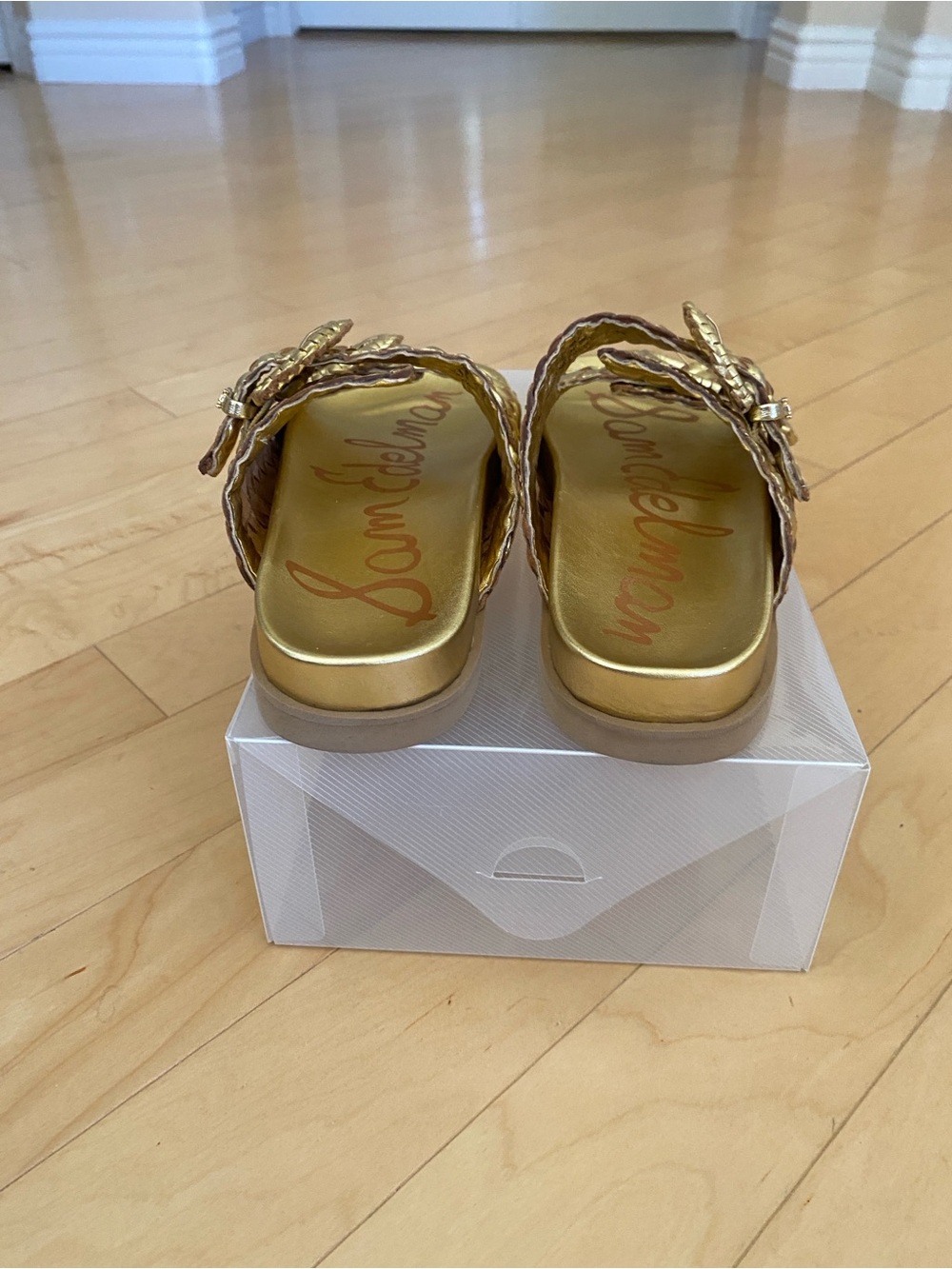 Sam Edelman Leather Tiffanie Metallic Gold Platform Sole Detail - Picture 6 of 7
